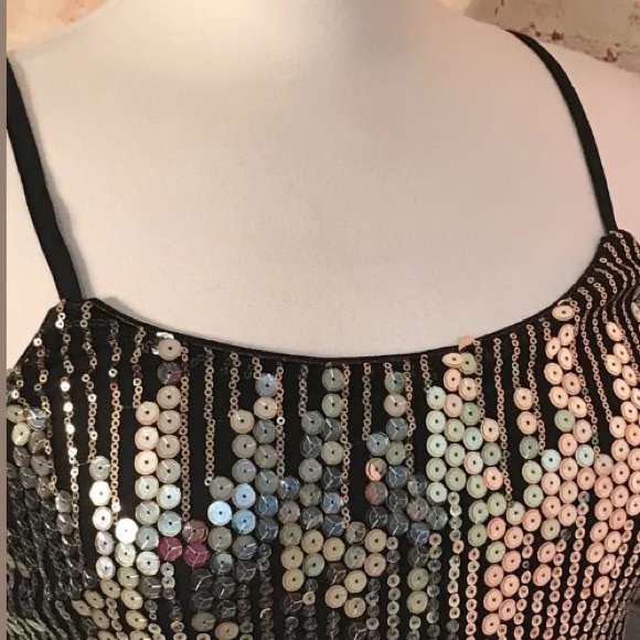 💕SOLD💕Rue 21 Black Fashion Sequined Tank Top - Picture 4 of 7